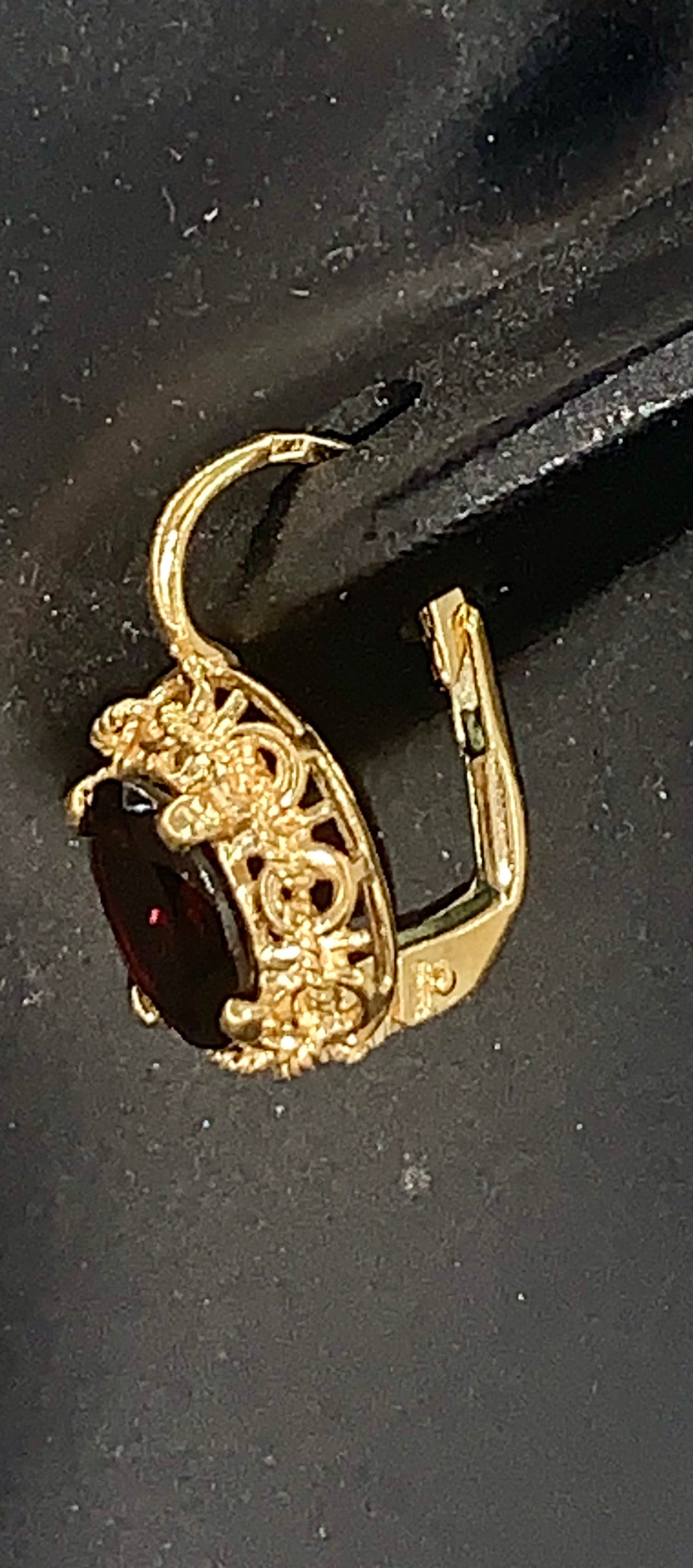 Garnet and Gold Earrings