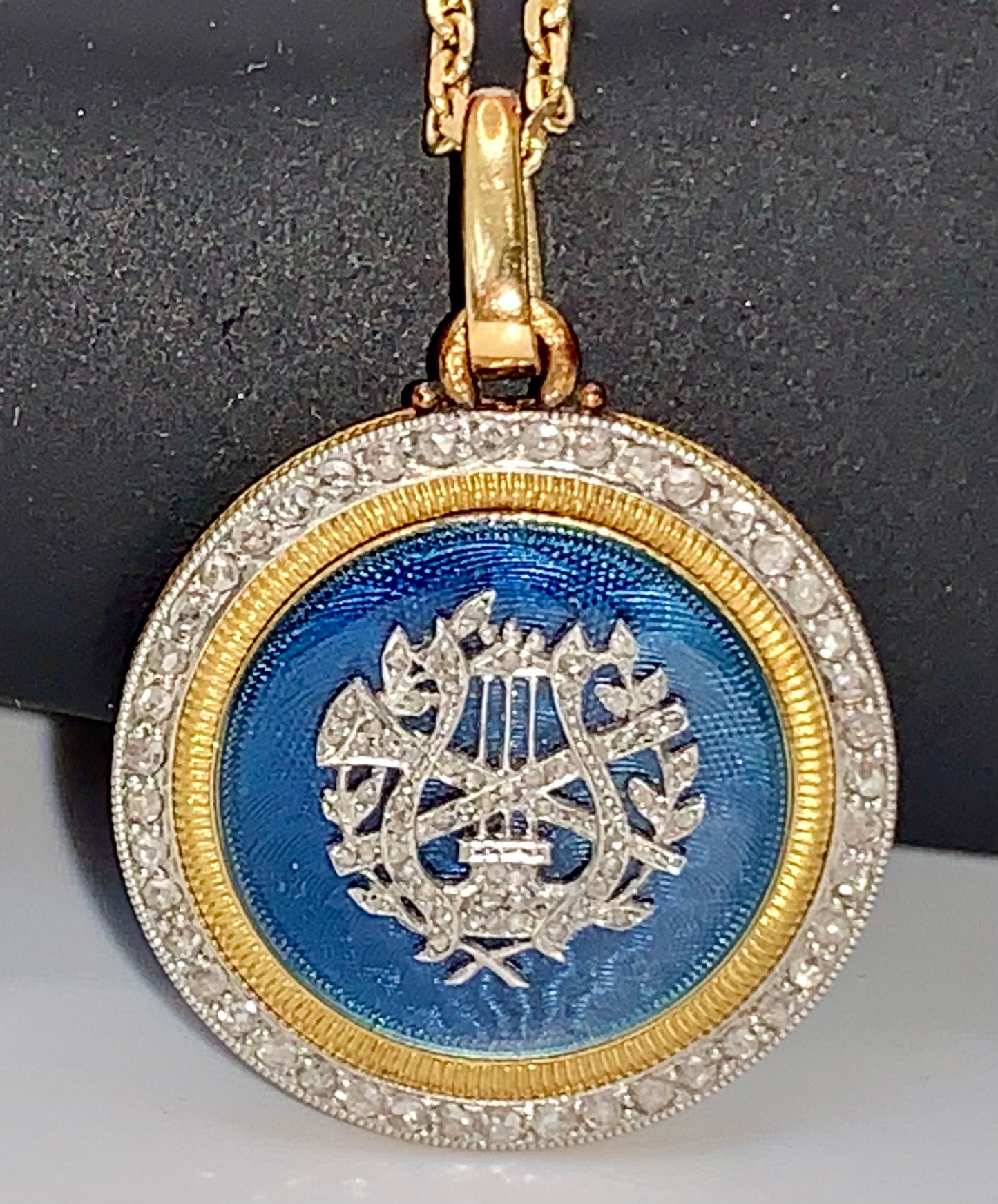 Victorian Diamond & Enamel Pendant