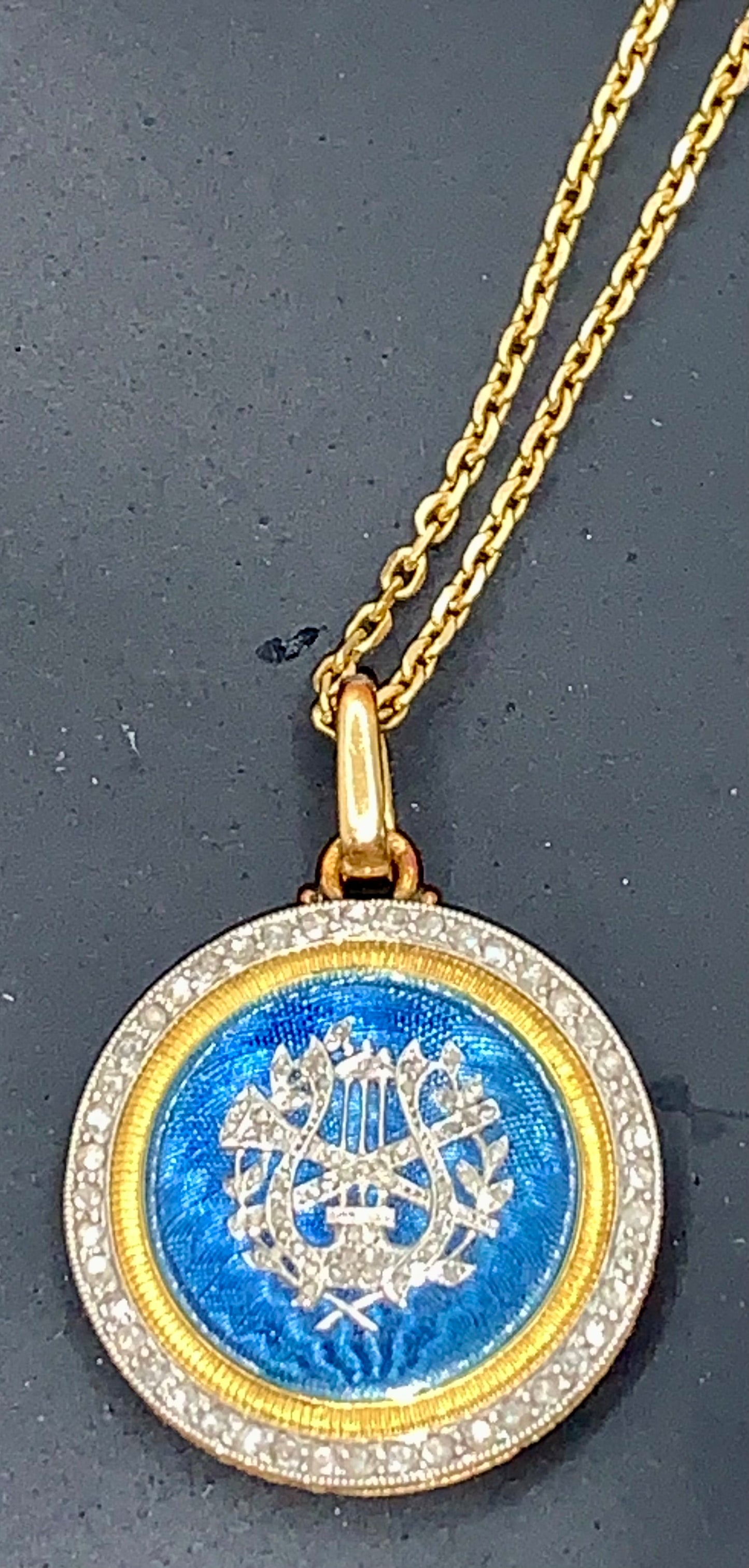 Victorian Diamond & Enamel Pendant