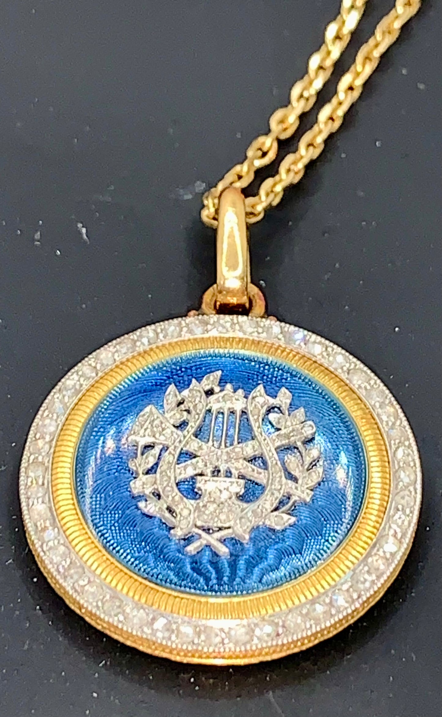 Victorian Diamond & Enamel Pendant