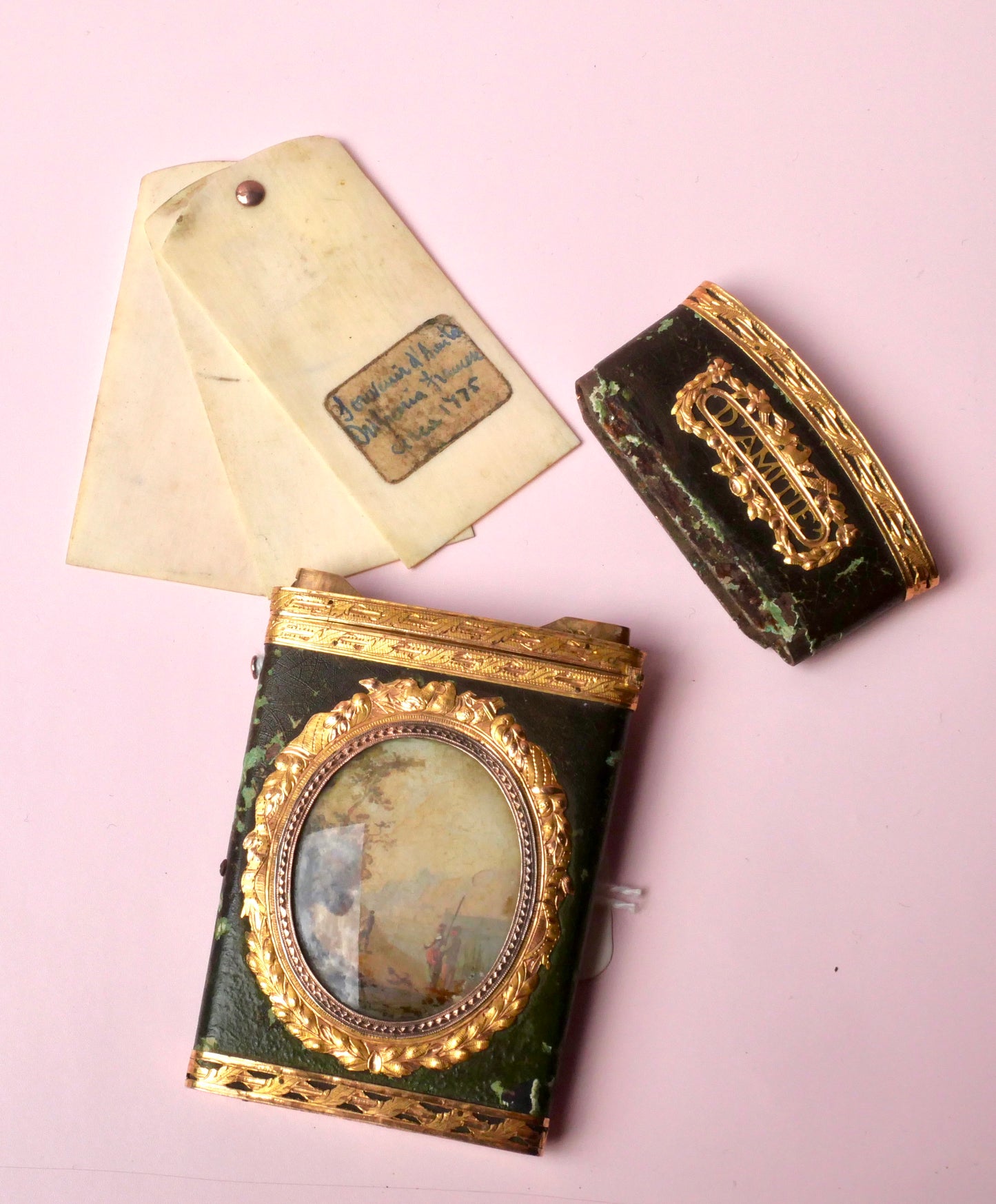 Late 18th Century French Leather & Gold Mounted 'Souvenir D'Amitié' Carnet de Bal (Dance Card)