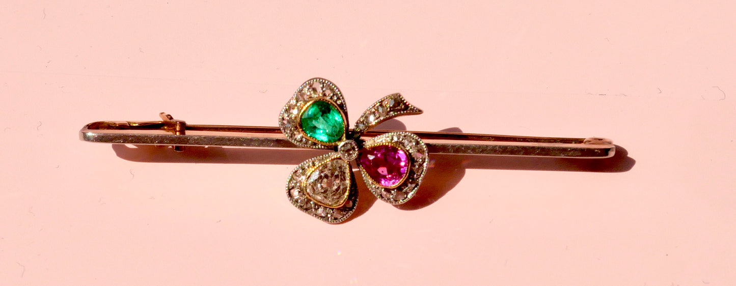 Victorian Clover Brooch