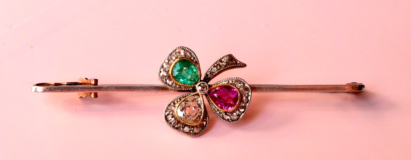 Victorian Clover Brooch
