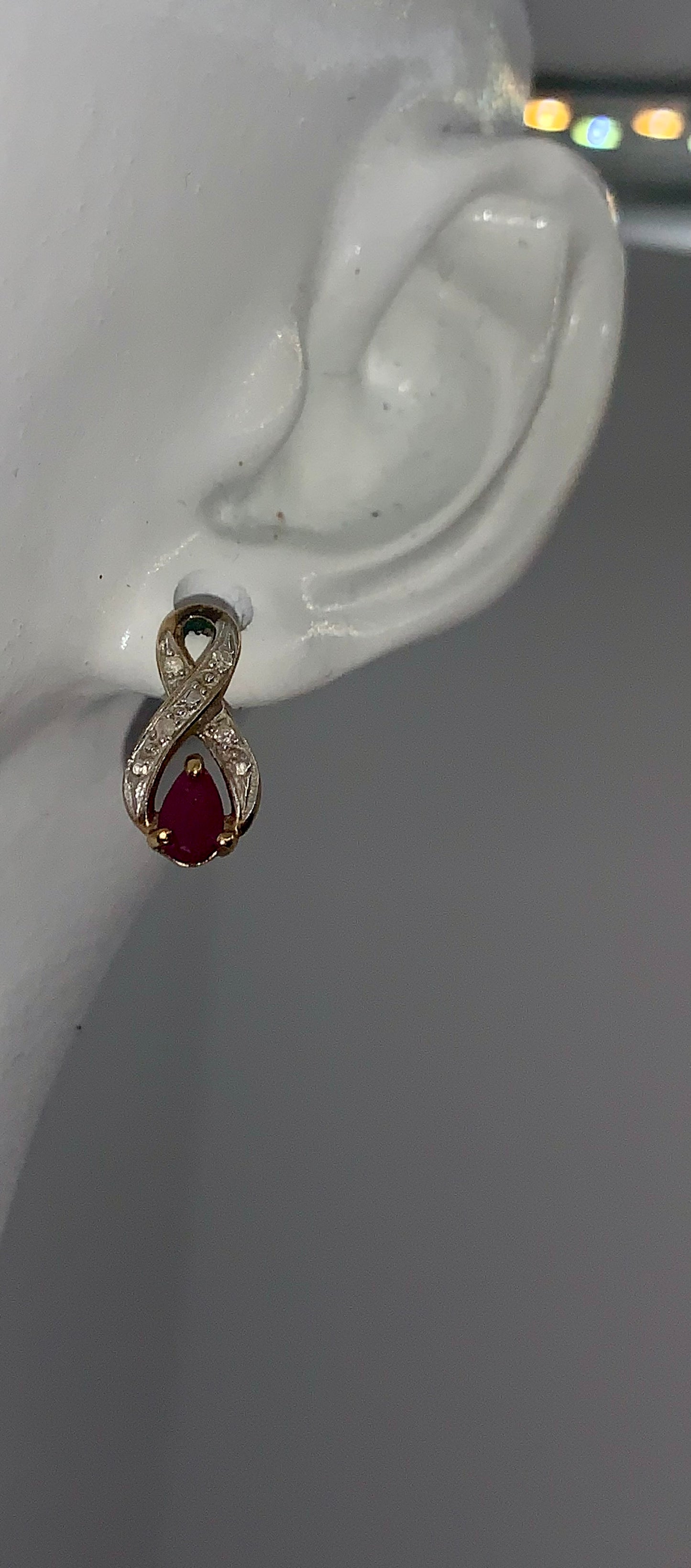 Ruby and Diamond Cluster Earrings