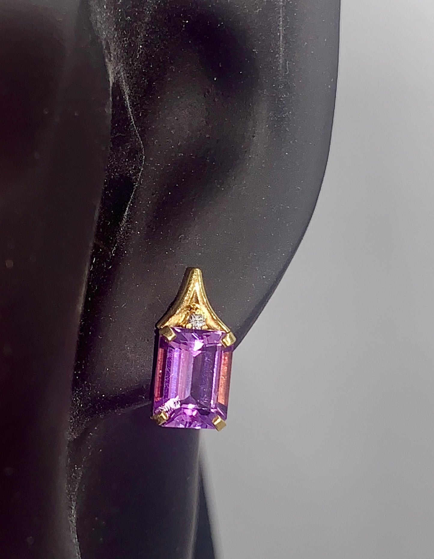 Amethyst and Diamond Earrings