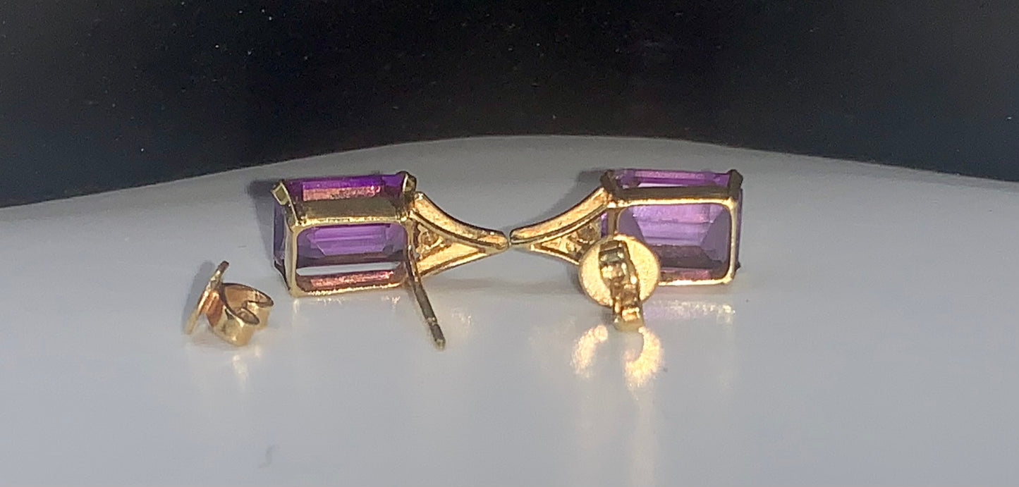 Amethyst and Diamond Earrings