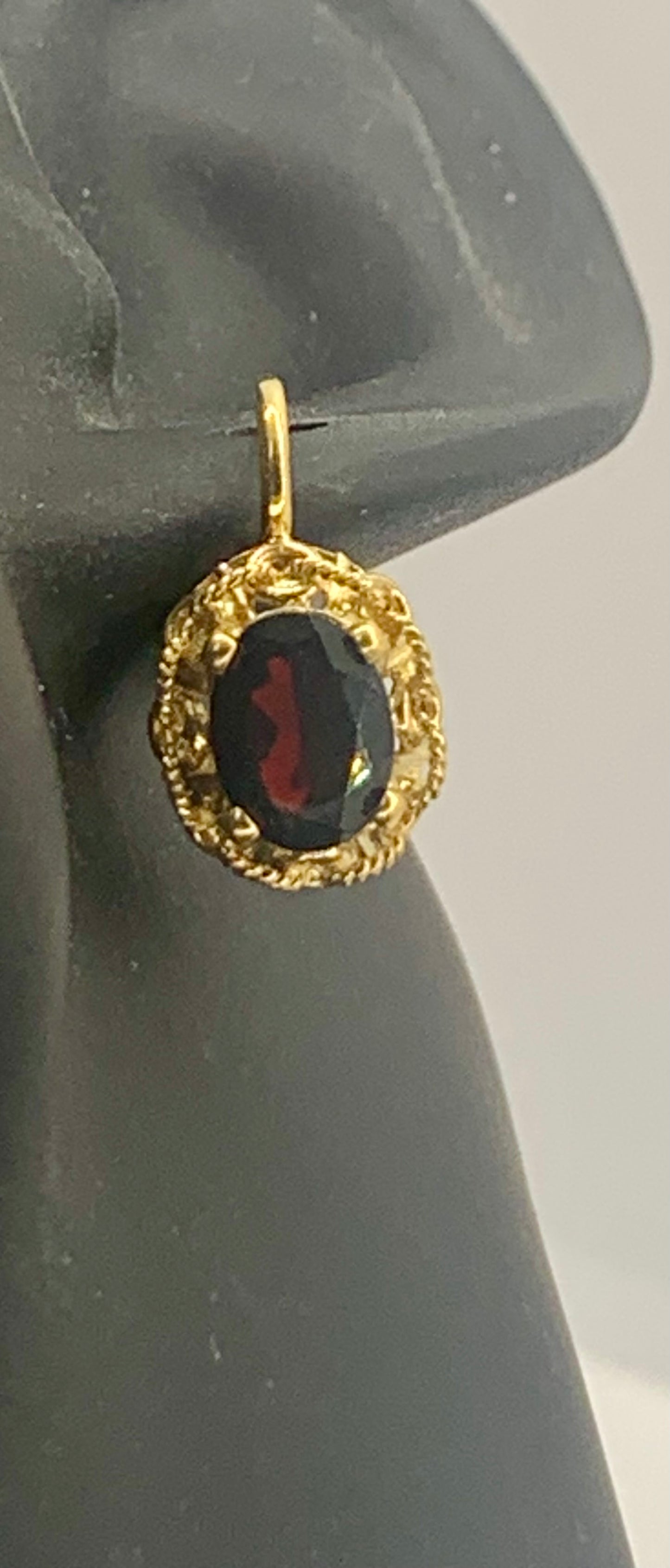 Garnet and Gold Earrings