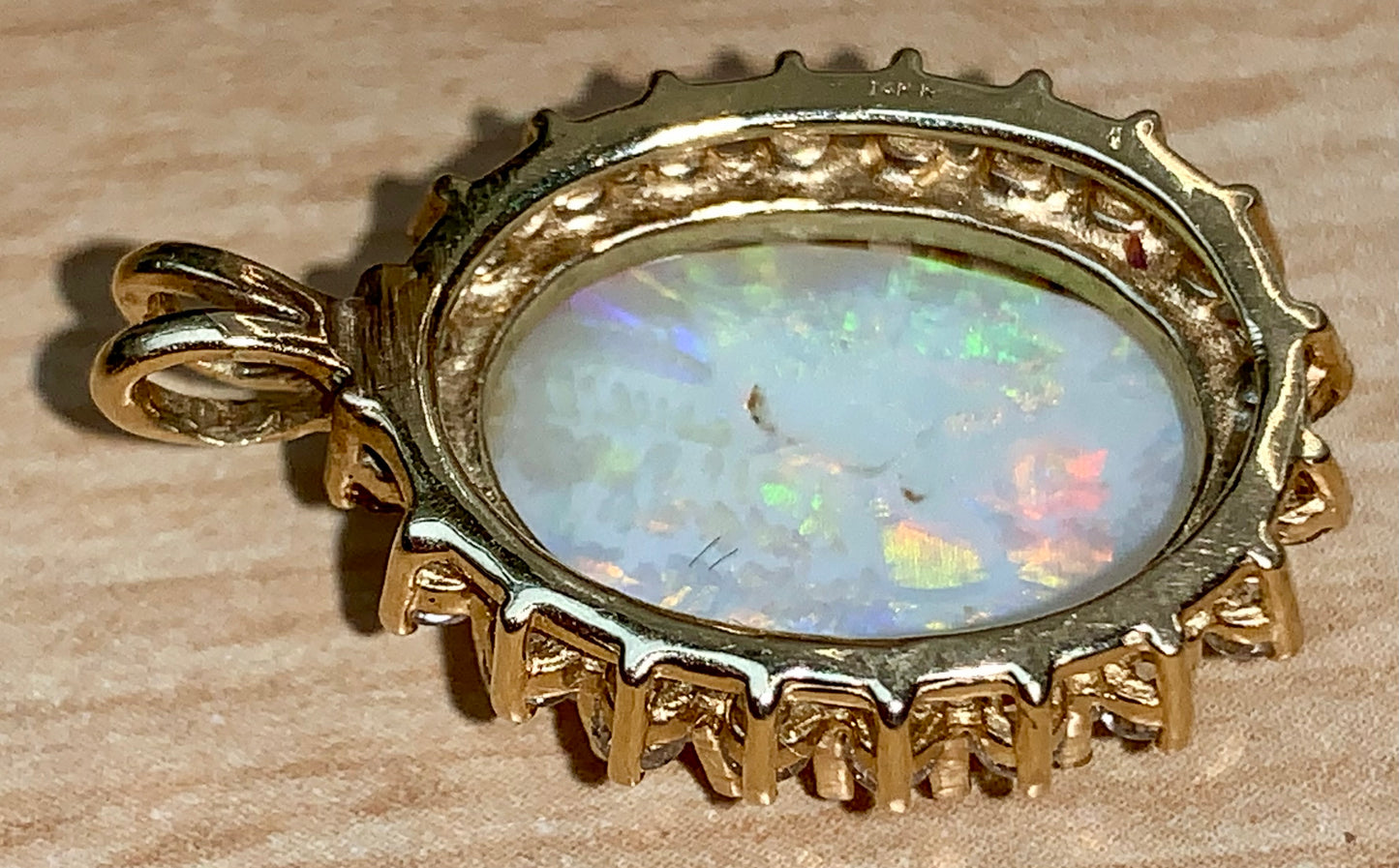 Opal & Diamond Cluster Pendant