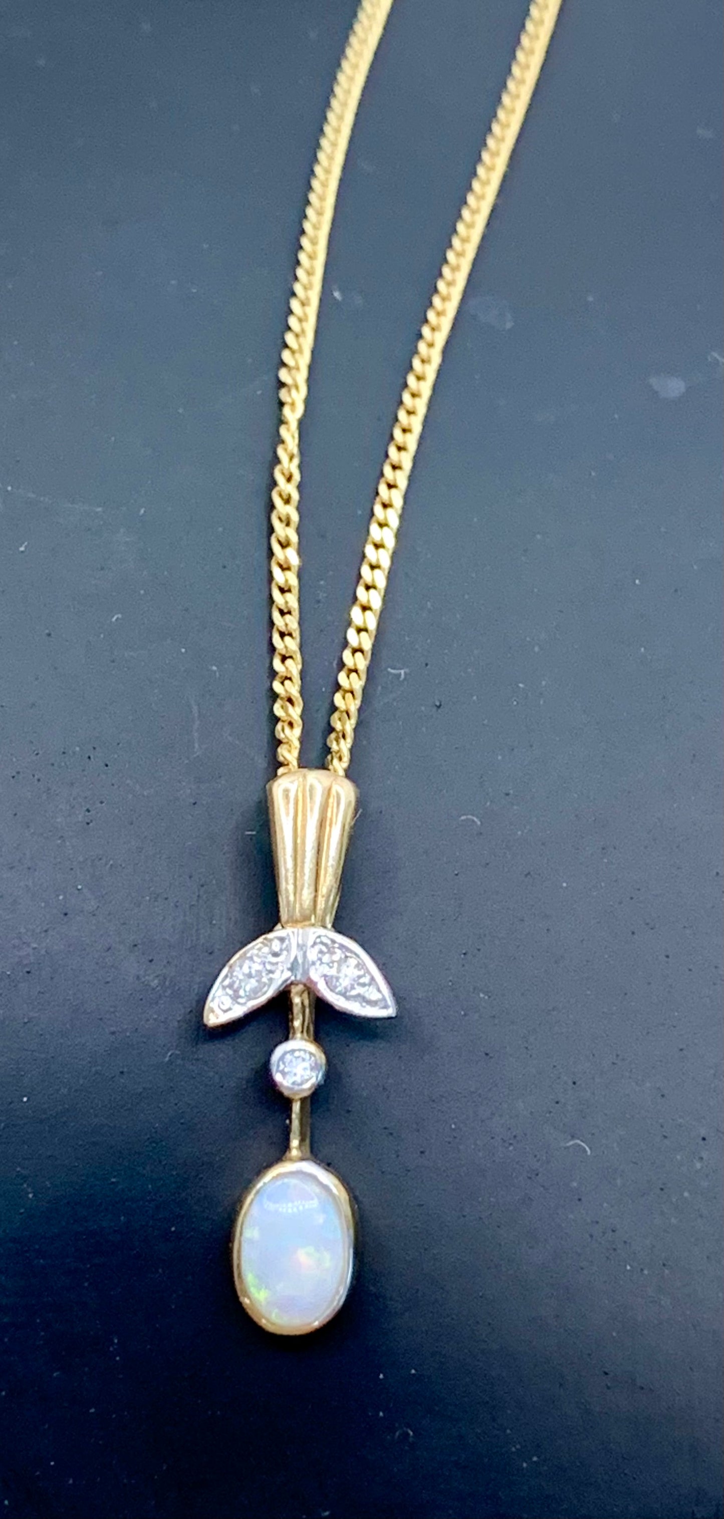 Opal & Diamond Pendant