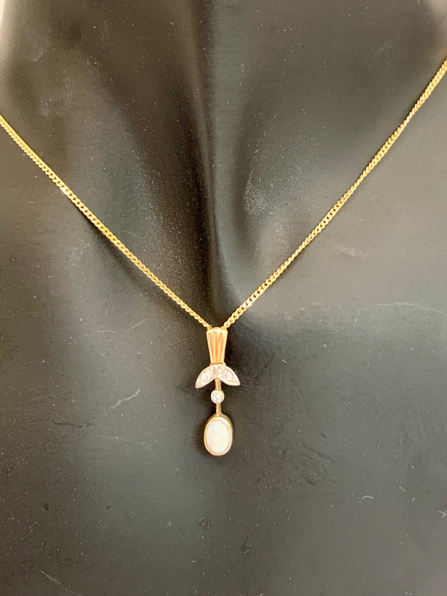 Opal & Diamond Pendant