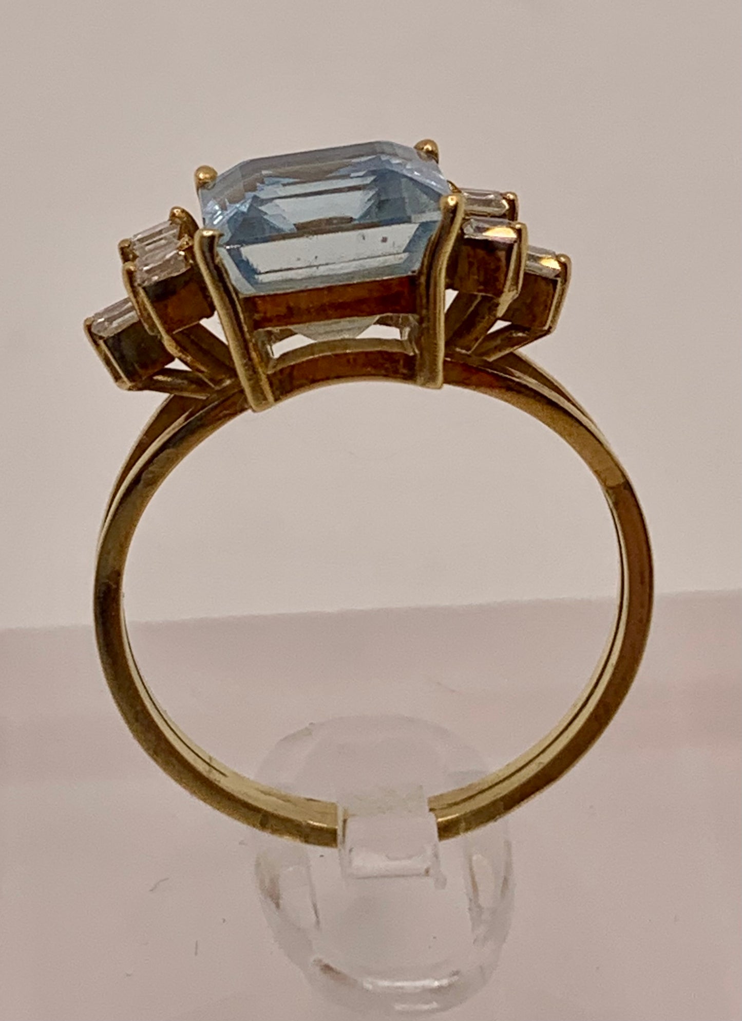 Aquamarine & Diamond Ring