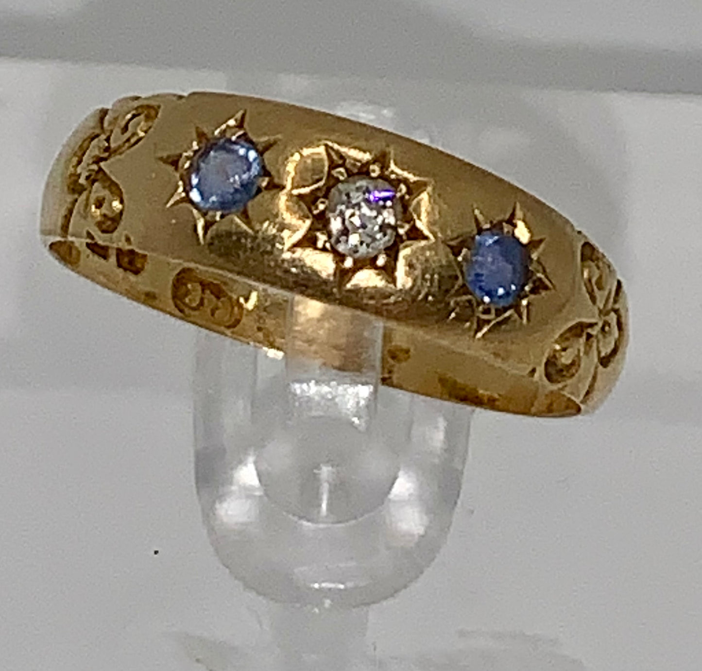 Edwardian Diamond and Sapphire Ring