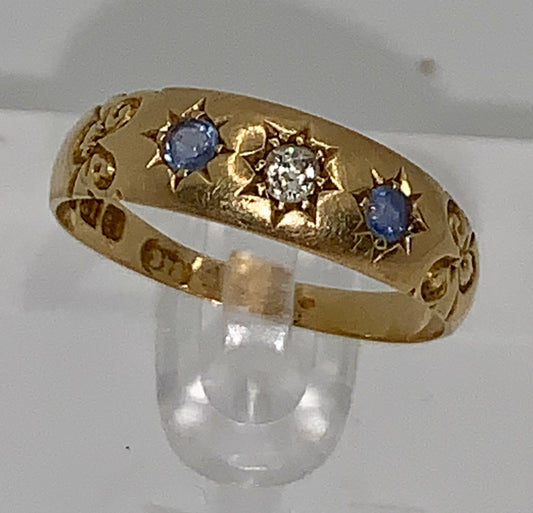 Edwardian Diamond and Sapphire Ring
