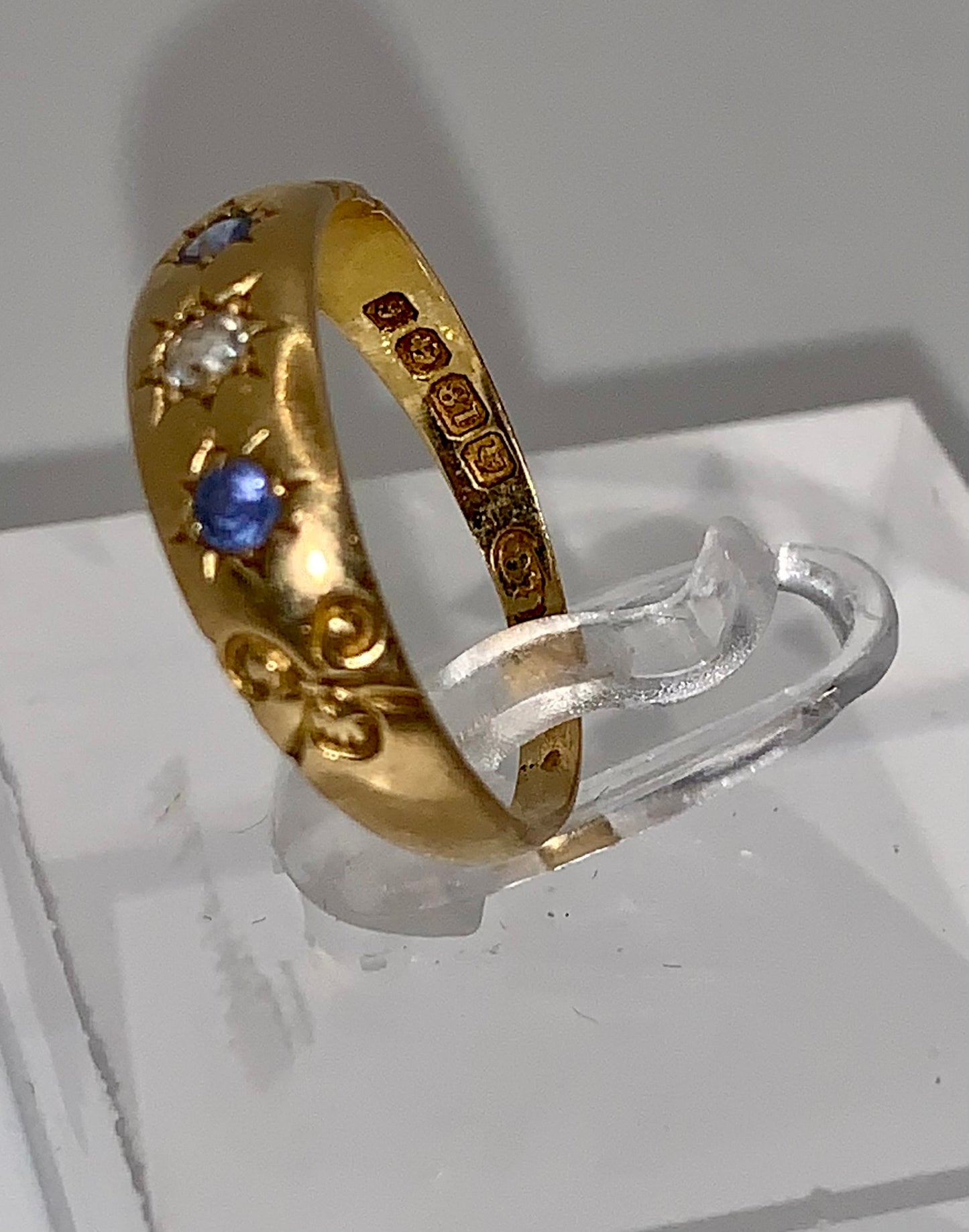 Edwardian Diamond and Sapphire Ring