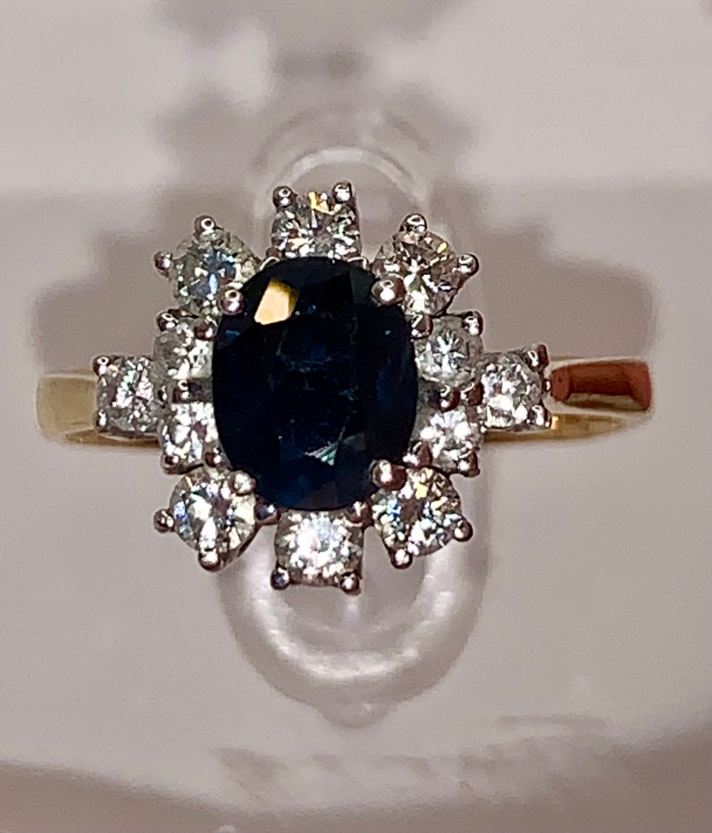 Sapphire & Diamond Cluster Ring