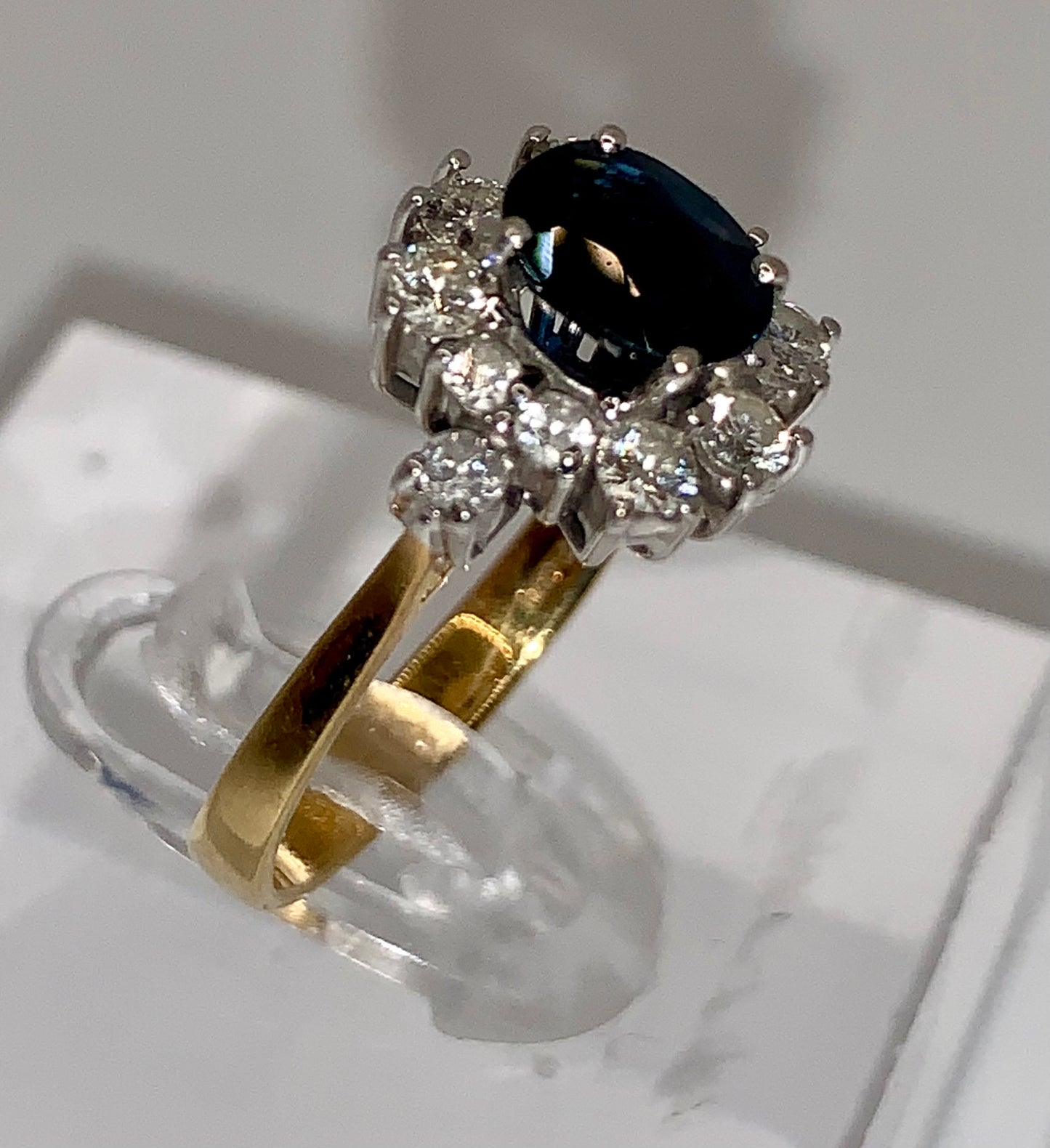 Sapphire & Diamond Cluster Ring