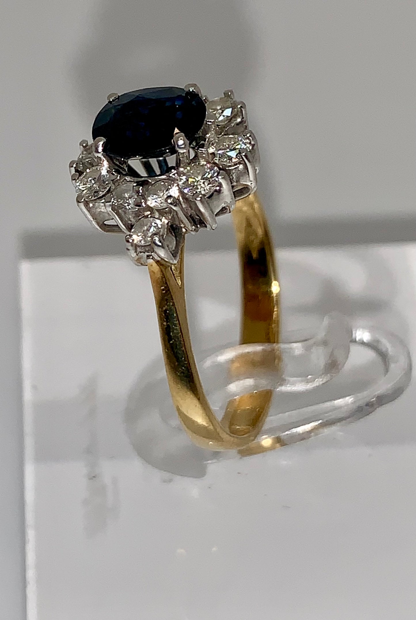 Sapphire & Diamond Cluster Ring