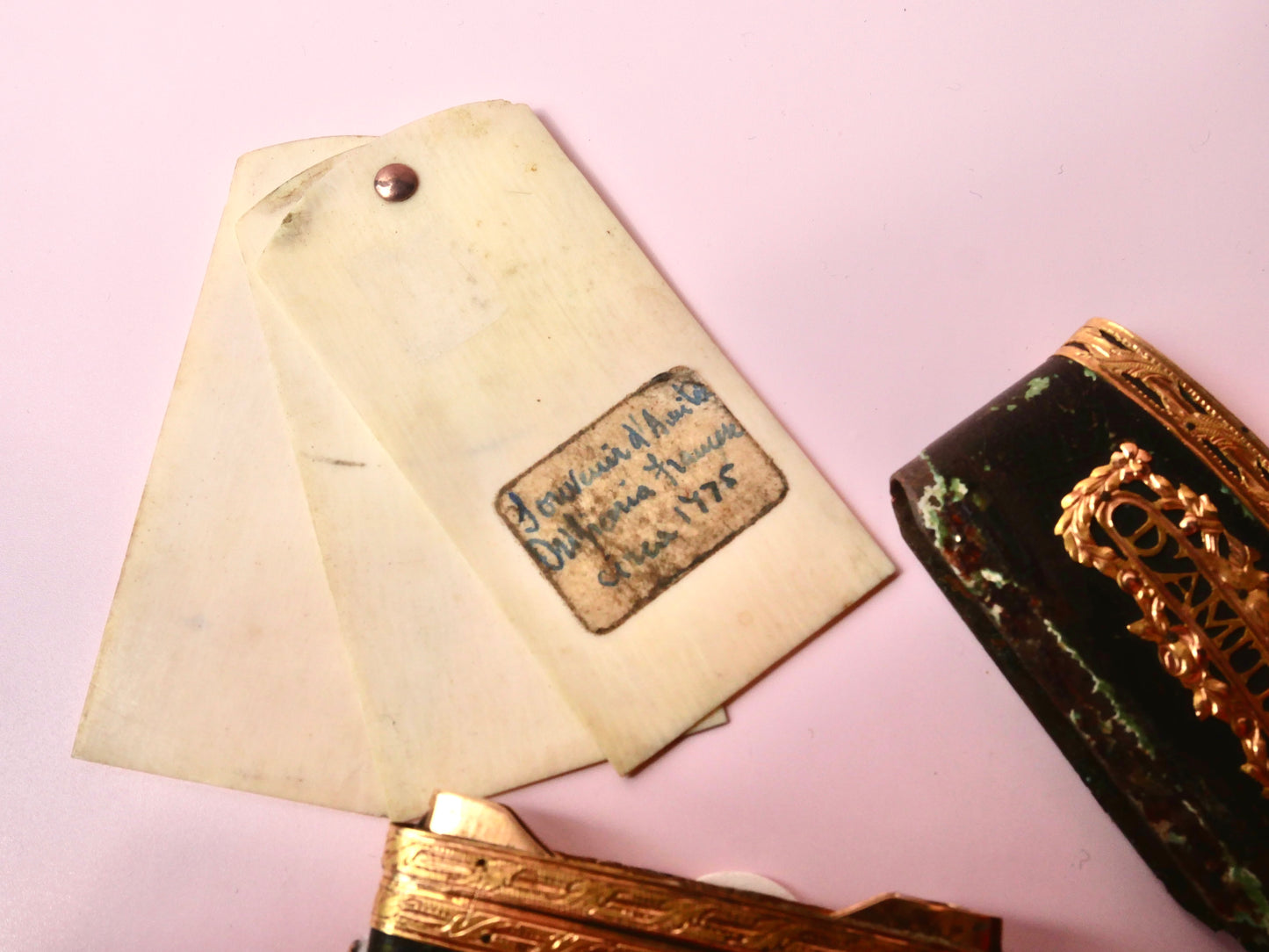 Late 18th Century French Leather & Gold Mounted 'Souvenir D'Amitié' Carnet de Bal (Dance Card)